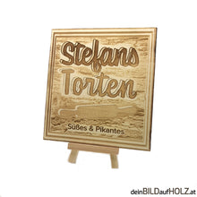 Lade das Bild in den Galerie-Viewer, Dein Schild - Logo - QR Code auf Holz