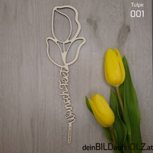 Lade das Bild in den Galerie-Viewer, Blumen aus Holz personalisiert
