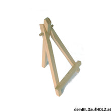 Lade das Bild in den Galerie-Viewer, Bild auf Holz mit Staffelei - Holz Staffelei - drei Steher und ein Querbalken