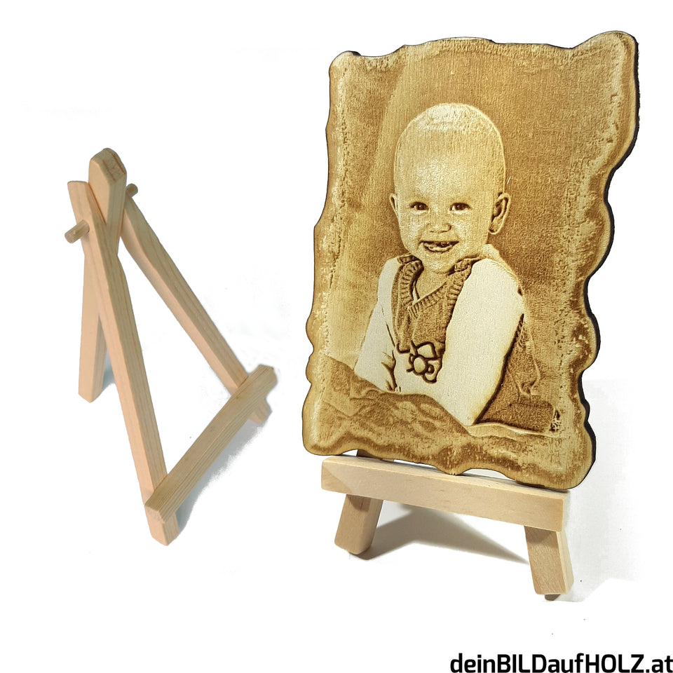 Portrait graviert auf Pappel Sperrholz
